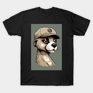 Meercat Wearing A Baseball Cap T-Shirt